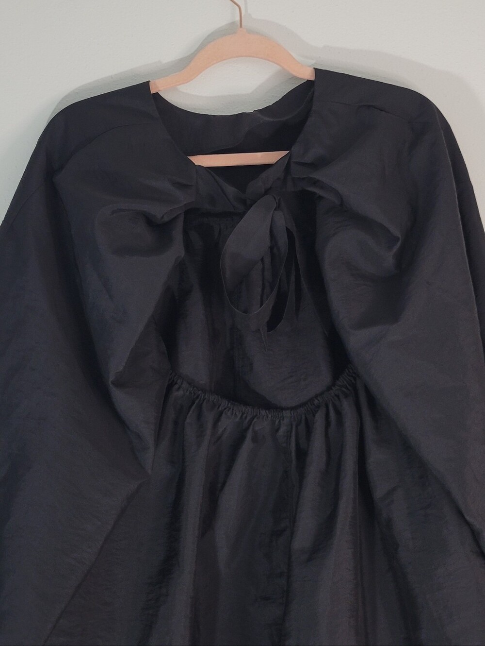 ASOS WOMEN Black Long Sleeve Tie-Detail Dress SIZE 18. - Picture 3 of 9